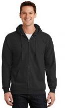 Port & Company  Adult Unisex Essential 9-ounce, 50/50 Cotton Poly Fleece Full-Zip Hooded Sweatshirt